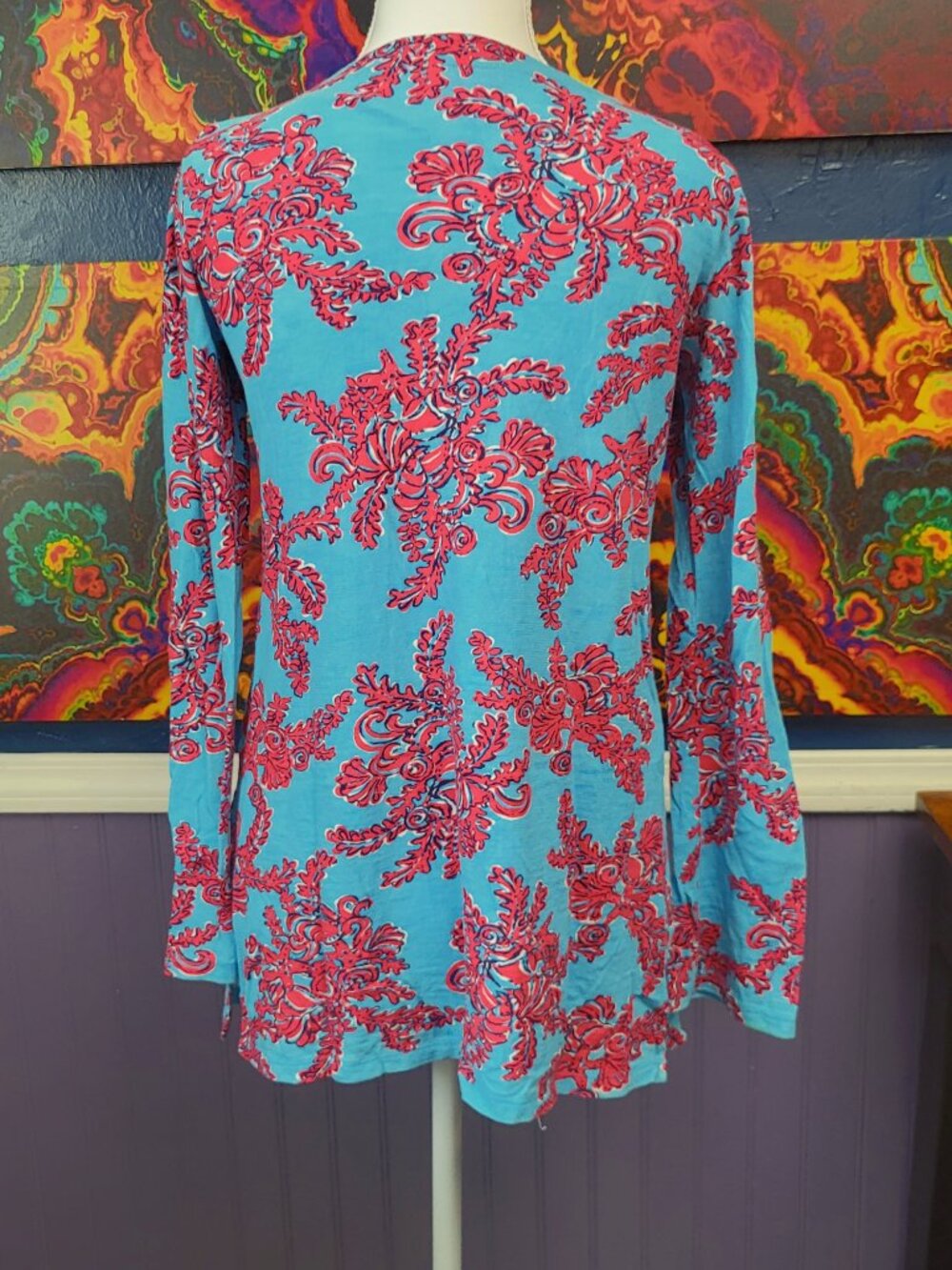 Lilly Pulitzer ~Sz S ~Westley Tunic w/ Braided Accent Shirt~Excellent Condition - Picture 4 of 9